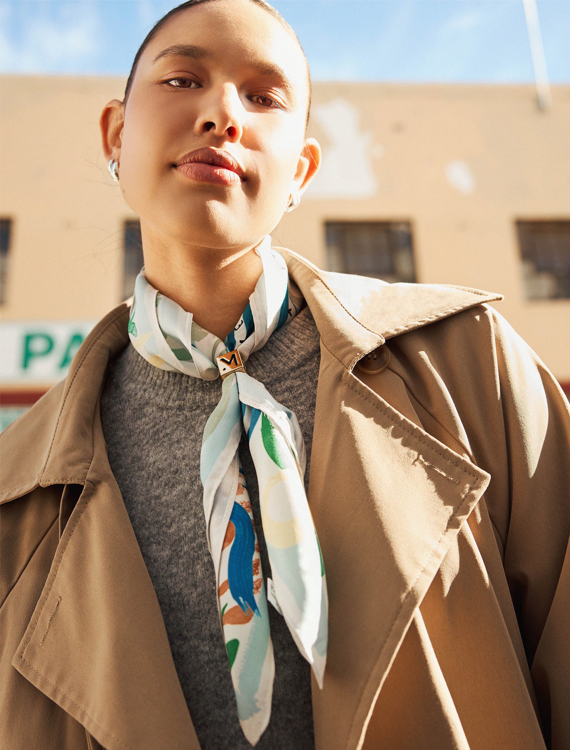 The Quadre – Garden Mosaic Scarf & Gold Trim Set | Mandatory